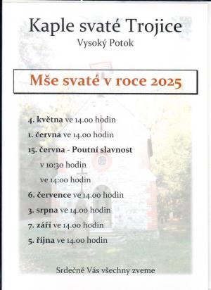 Kaple svaté Trojice 2025