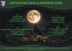 Letní kino Malá Morava 2026